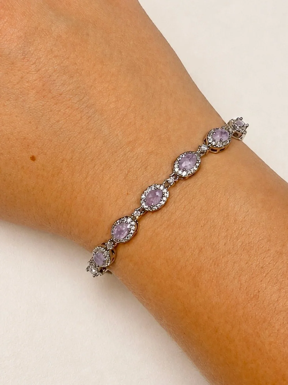 Elegant Purple Crystal Tennis Bracelet - Women Jewelry